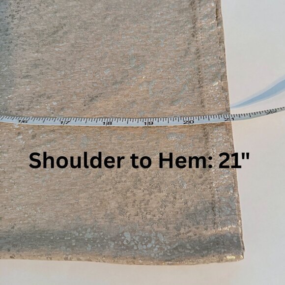 Yogalicious Pullover, Tan with Gold Metallic Pattern, SZ: XS - Picture 7 of 9